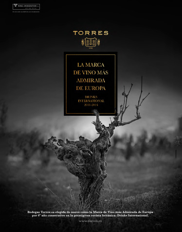 Bodegas Torres, considerada la marca de vinos europea más admirada por los profesionales del sector